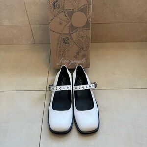 Free People White Mary Jane Square Toe Shoes